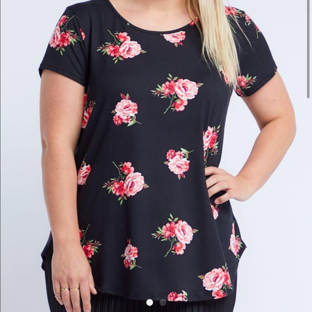 NWOT Oakland MD Black/Pink Flowers